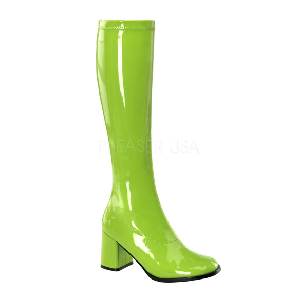 Patent Leather Heel Knee High Boots - Picture 2 of 5